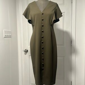 Calvin Klein Green Pencil midi dress sz8